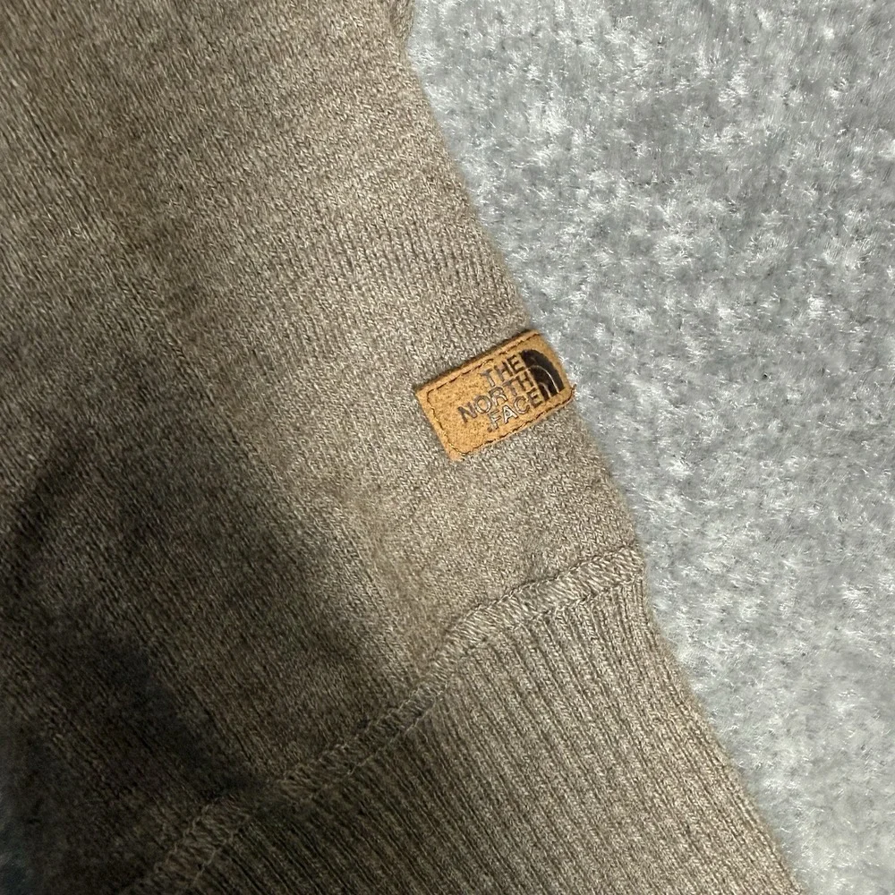 The North Face Sweater Men's Large Brown Wool Blend 1/4 Zip Long Sleeve‎